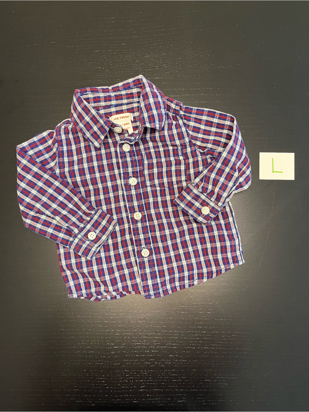 ⭐️2/$6.00⭐️ Joe Fresh 6-12m Plaid Dress Shirt